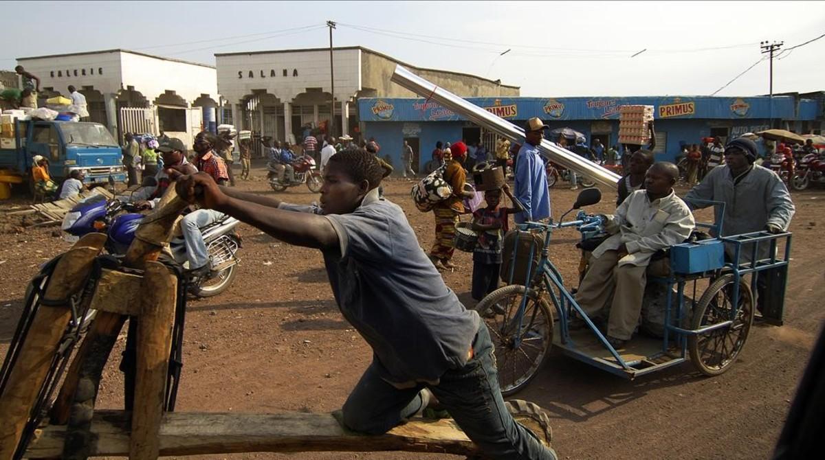 El centro de la ciudad de Goma, en el Congo, y su tráfico rodado.