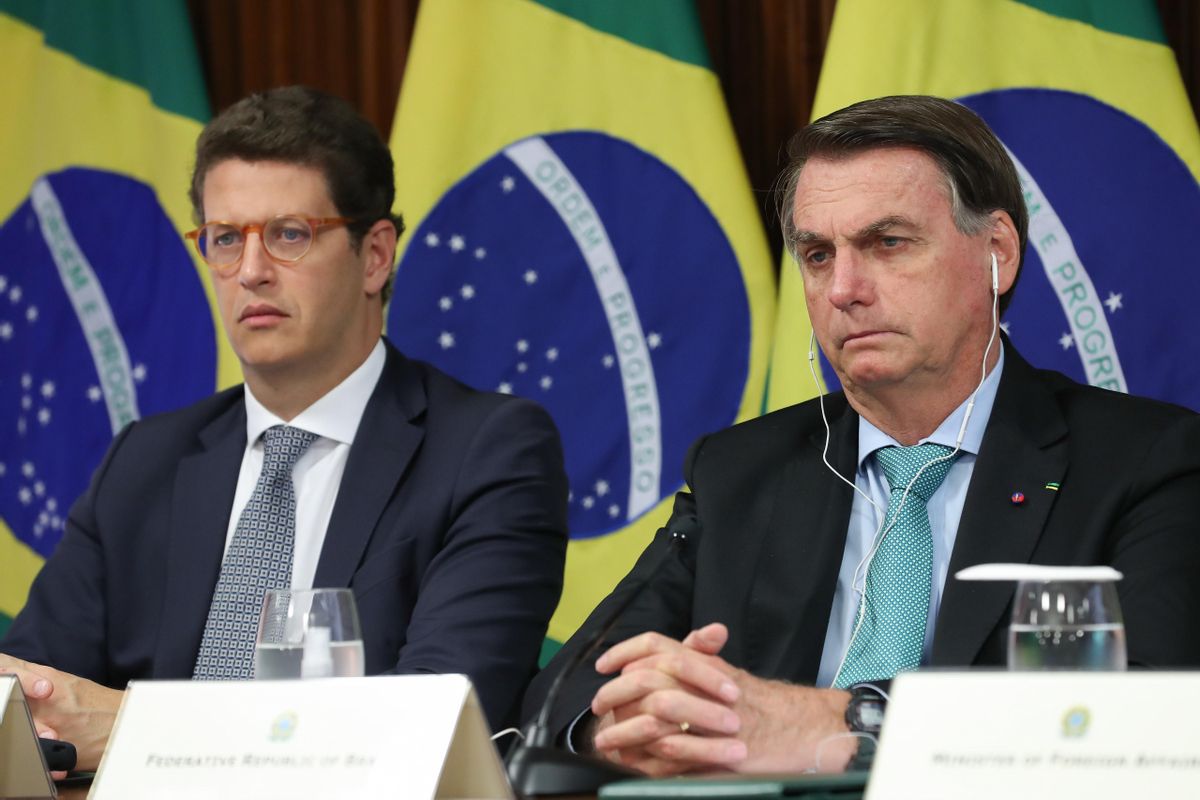 Jair Bolsonaro durante la cumbre virtual sobre el planeta. Jair Bolsonaro durante la cumbre virtual sobre el planeta.