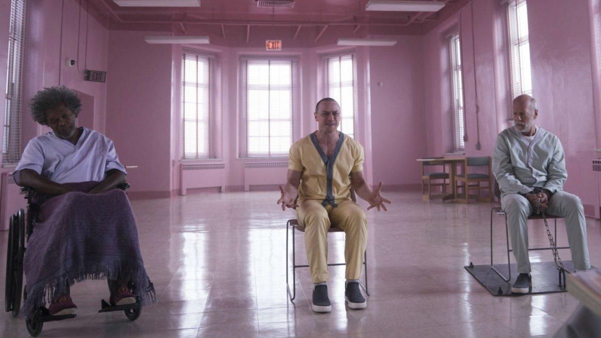 Samuel L. Jackson, James McAvoy y Bruce Willis, en un fotograma de ’Glass’, de M. Night Shyamalan Samuel L. Jackson, James McAvoy y Bruce Willis, en un fotograma de ’Glass’, de M. Night Shyamalan