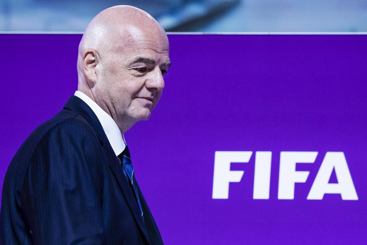 Infantino, en el reciente congreso de FIFA en el que ha sido reelegido como presidente