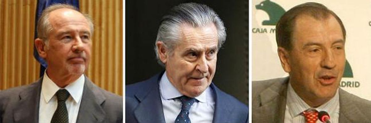 Rato, Blesa y Sánchez, imputados por las tarjetas de Caja Madrid. Rato, Blesa y Sánchez, imputados por las tarjetas de Caja Madrid.