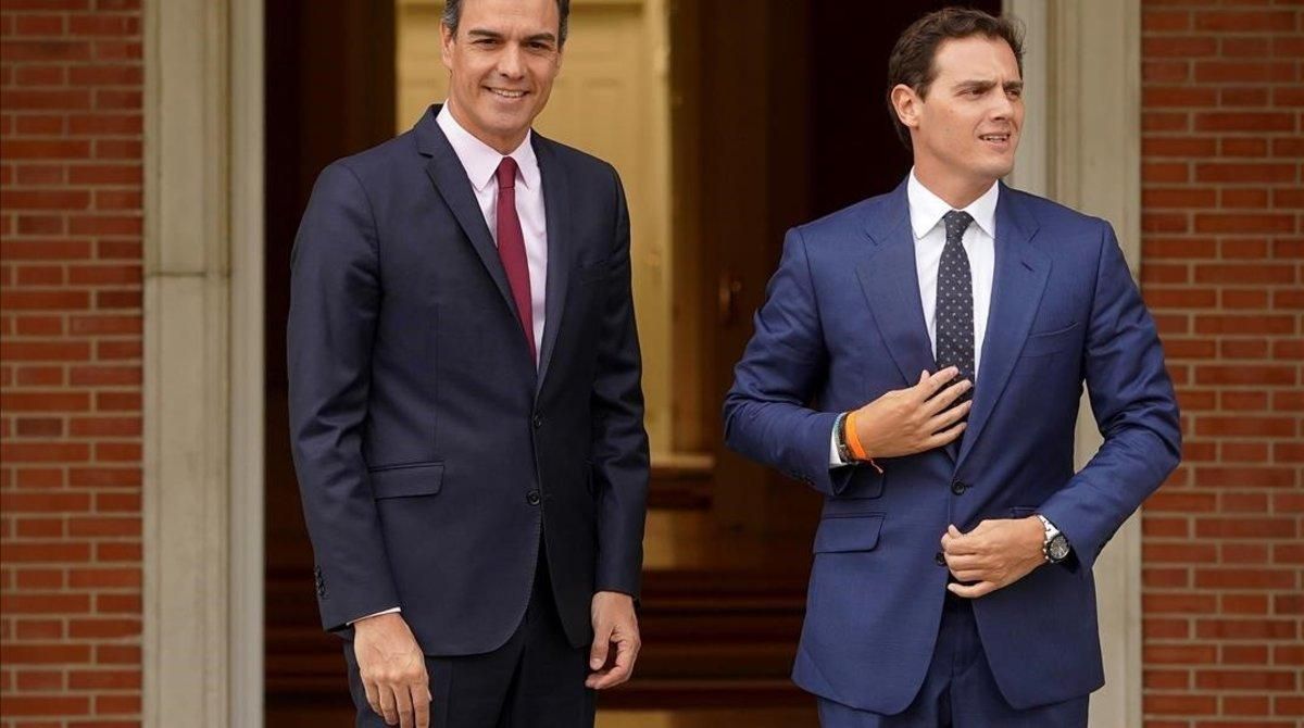 Pedro Sánchez y Albert Rivera, el pasado 7 de mayo, en la Moncloa. Pedro Sánchez y Albert Rivera, el pasado 7 de mayo, en la Moncloa.