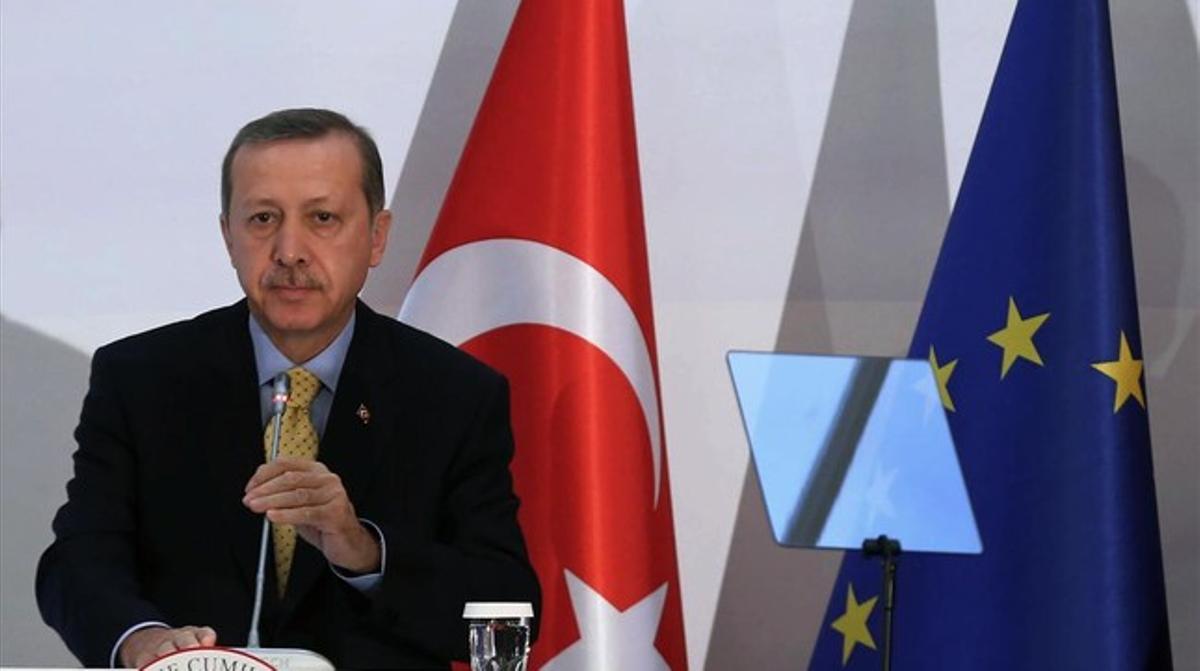 Erdogan, primer ministro turco, ayer en Ankara.