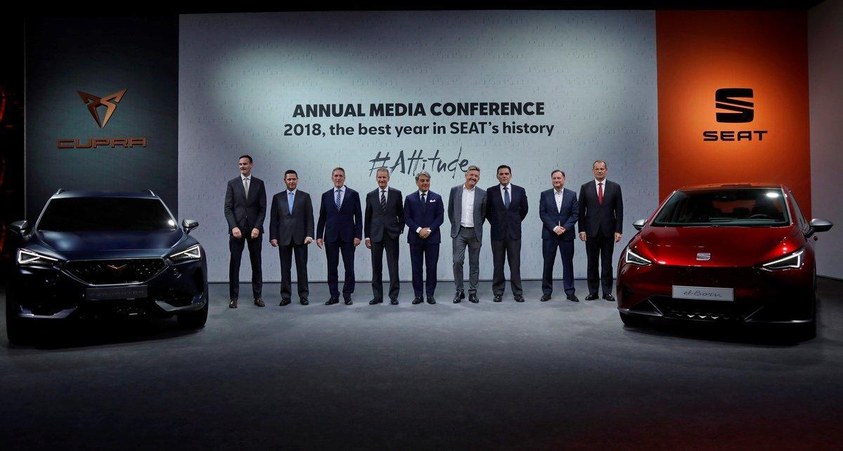 Los directivos de Seat y el grupo Volkswagen presentan los resultados del 2018. 