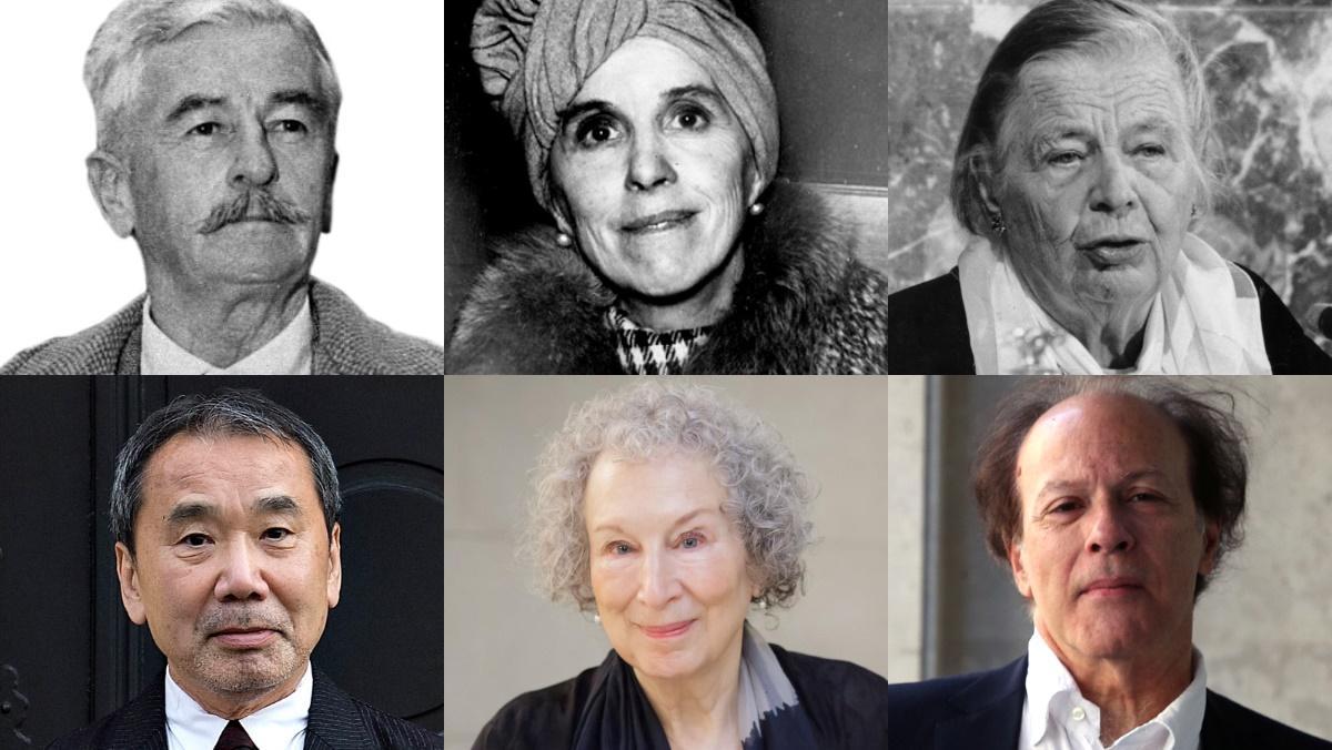 William Faulkner, Isak Dinesen, Marguerite Yourcenar, Haruki Murakami, Margaret Atwood y Javier Marías, seis de los 100 autores entrevistados. 