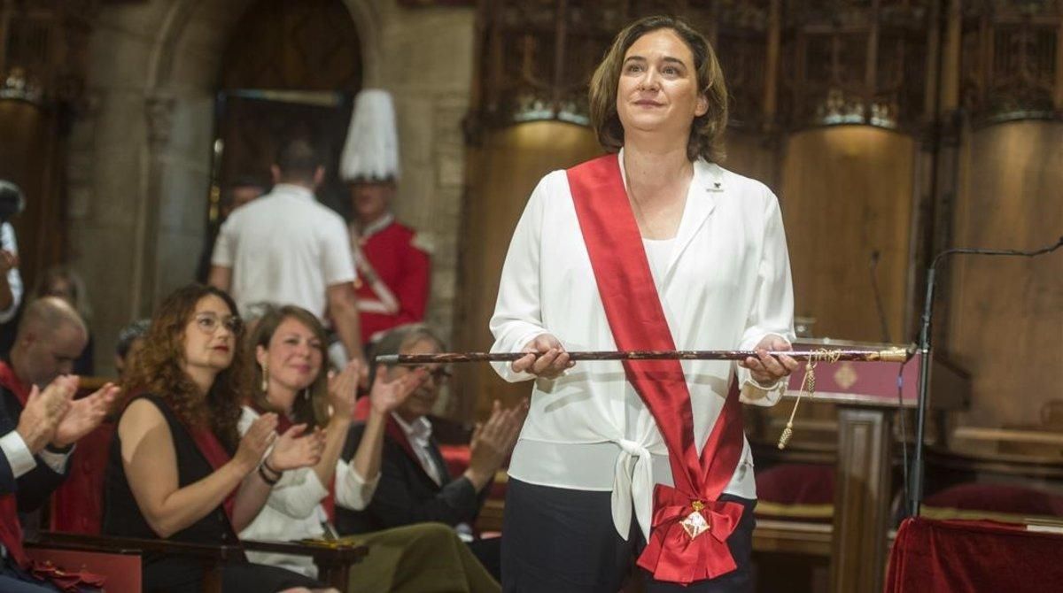 Ada Colau, tras ser reelegida alcaldesa. Ada Colau, tras ser reelegida alcaldesa.