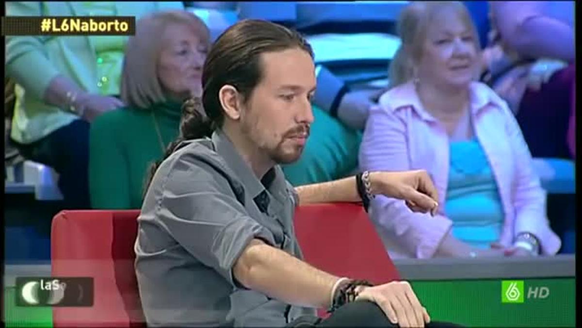 El líder de Podemos, Pablo Iglesias, durante un debate en el programa ’La Sexta Noche’.