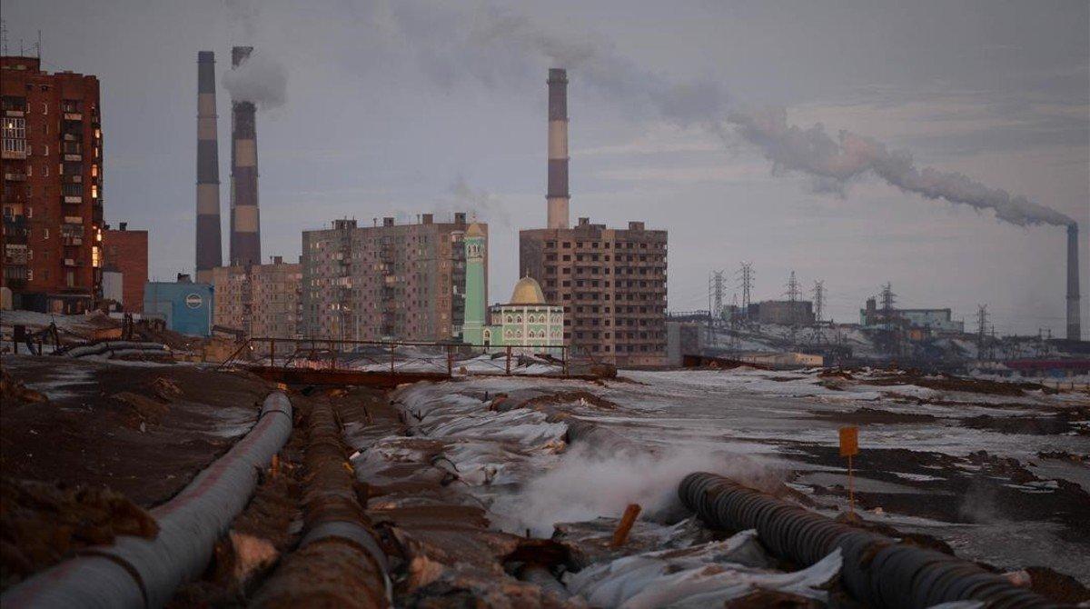 Área industrial en Norilsk.