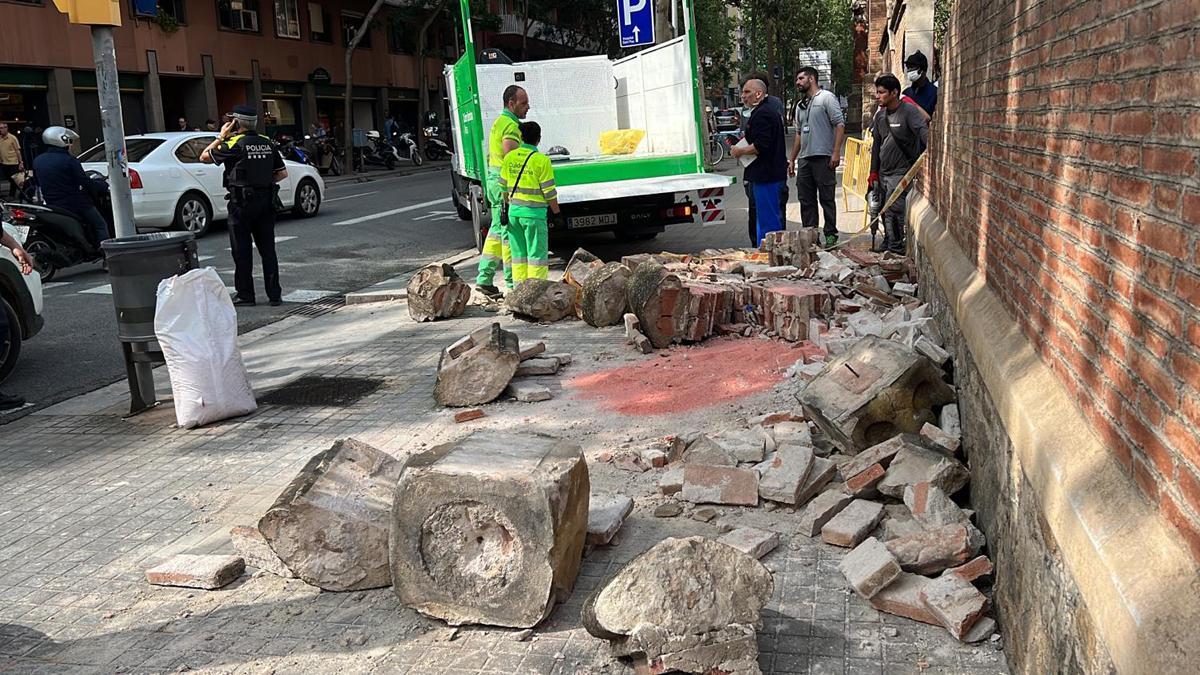 Al menos un muerto al caerle un muro en el recinto modernista de Sant Pau en Barcelona.