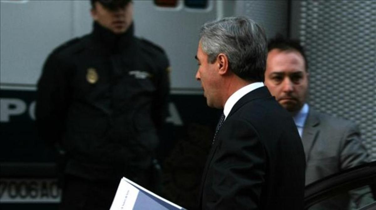 El exministro Ángel Acebes, a su llegada a la Audiencia Nacional.