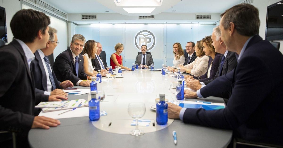 Pablo Casado preside un comité de dirección del PP. Pablo Casado preside un comité de dirección del PP.