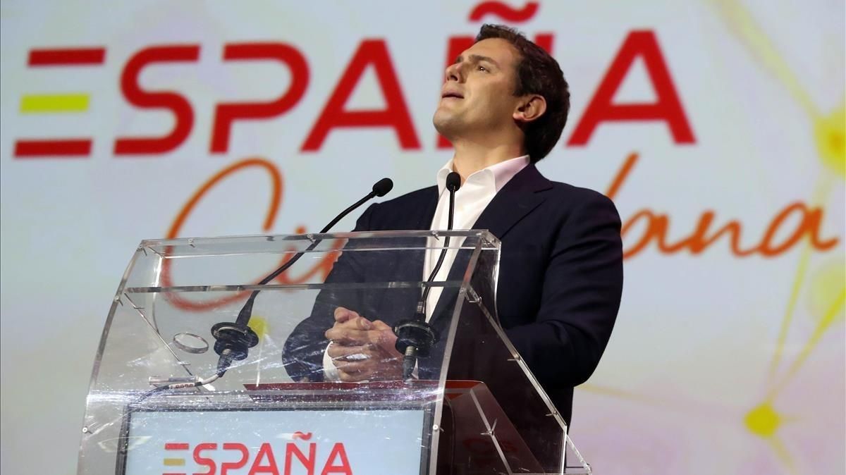 El líder de Ciudadanos, Albert Rivera, durante la presentación de la plataforma ’ESPAÑA Ciudadana’. El líder de Ciudadanos, Albert Rivera, durante la presentación de la plataforma ’ESPAÑA Ciudadana’.