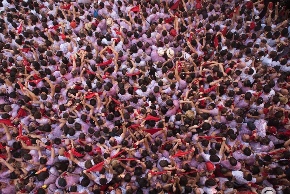 Pamplona durante el chupinazo, este 6 de julio. Pamplona durante el chupinazo, este 6 de julio.