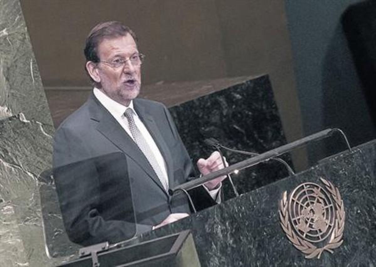 En el atril 8Mariano Rajoy, en la Asamblea General de la Naciones unidas, en septiembre del 2012. En el atril 8Mariano Rajoy, en la Asamblea General de la Naciones unidas, en septiembre del 2012.