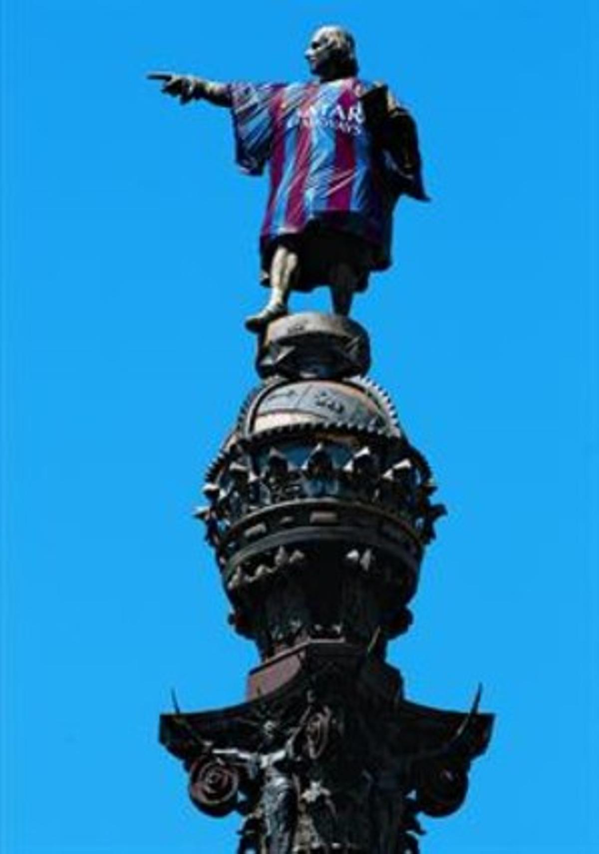 Colón vestido del Barça Colón vestido del Barça