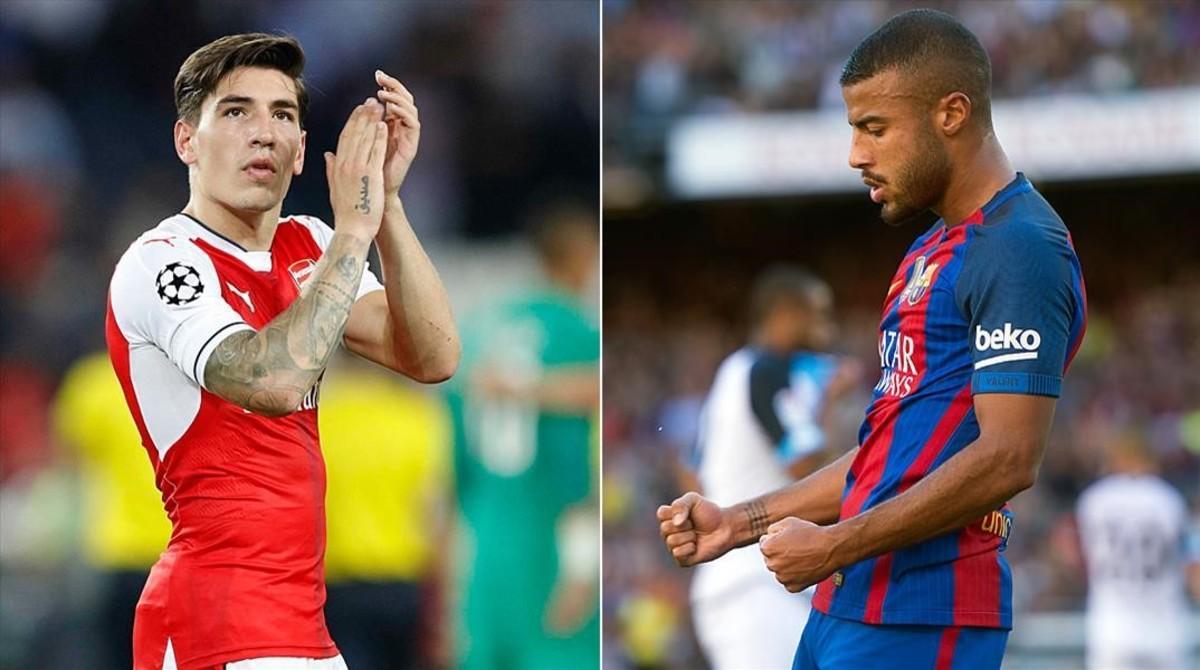 Bellerín, el lateral derecho del Arsenal; Rafnha, el centrocampista del Barcelona. Bellerín, el lateral derecho del Arsenal; Rafnha, el centrocampista del Barcelona.