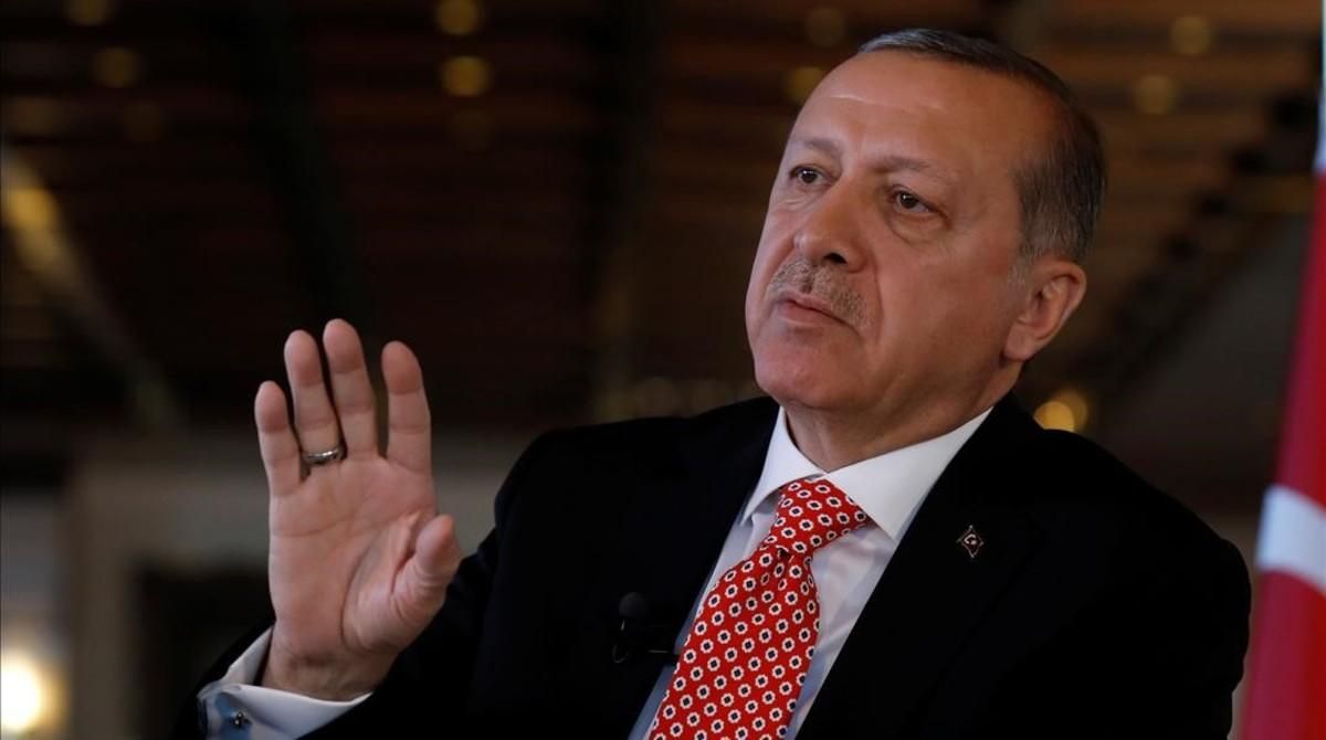 El presidente de Turquía, Recep Tayyip Erdogan, durante una entrevista con Reuters en el Palacio Presidencial, en Ankara, el 25 de abril. El presidente de Turquía, Recep Tayyip Erdogan, durante una entrevista con Reuters en el Palacio Presidencial, en Ankara, el 25 de abril.