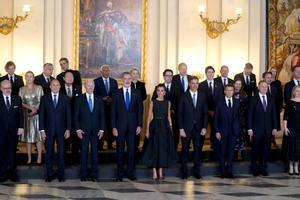 Primera foto de familia de los participantes en la cumbre de la OTAN de Madrid