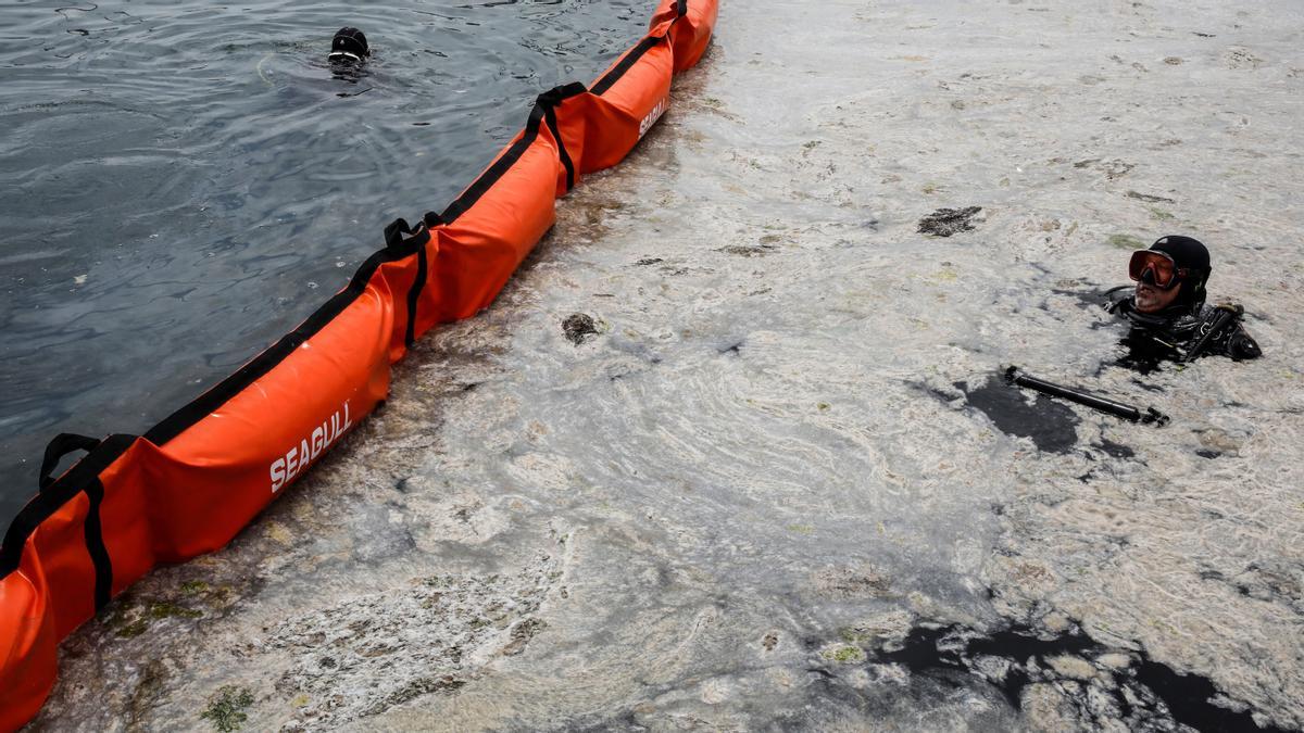 El cineasta Tahsin Ceylan inspecciona el moco que cubre el Mar de Mármara, en Turquía - Umit Bektas (Reuters)