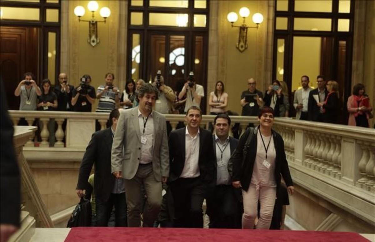 Arnaldo Otegi, en el Parlament.