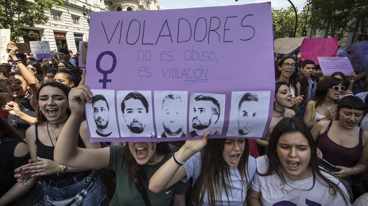 Manifestación en València contra la sentencia de ’La manada’. Manifestación en València contra la sentencia de ’La manada’.