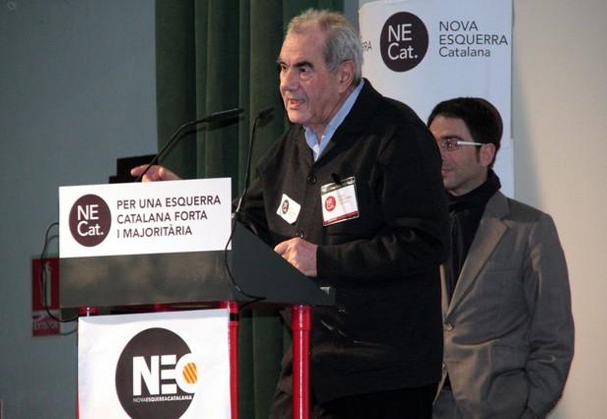 Ernest Maragall, durante el acto fundacional de Nova Esquerra Catalana, el sábado, en Sitges. Ernest Maragall, durante el acto fundacional de Nova Esquerra Catalana, el sábado, en Sitges.