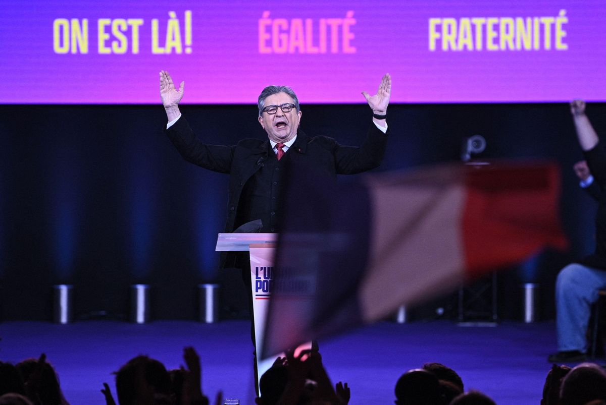 Mélenchon en un mitin el pasado domingo. Mélenchon en un mitin el pasado domingo.