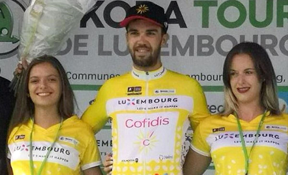 Jesús Herrada, en el podio del Tour de Luxemburgo. Jesús Herrada, en el podio del Tour de Luxemburgo.
