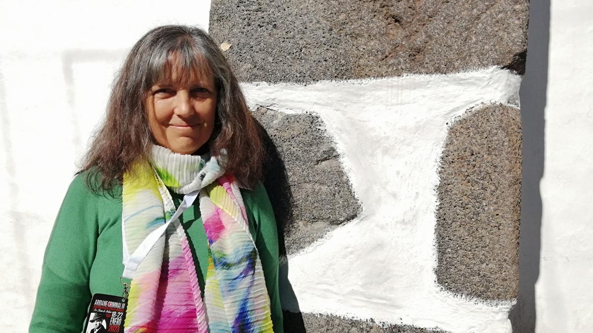 La argentina Claudia Piñeiro, este sábado, en el festival de novela negra de Los Llanos de Aridane, en la Palma. 