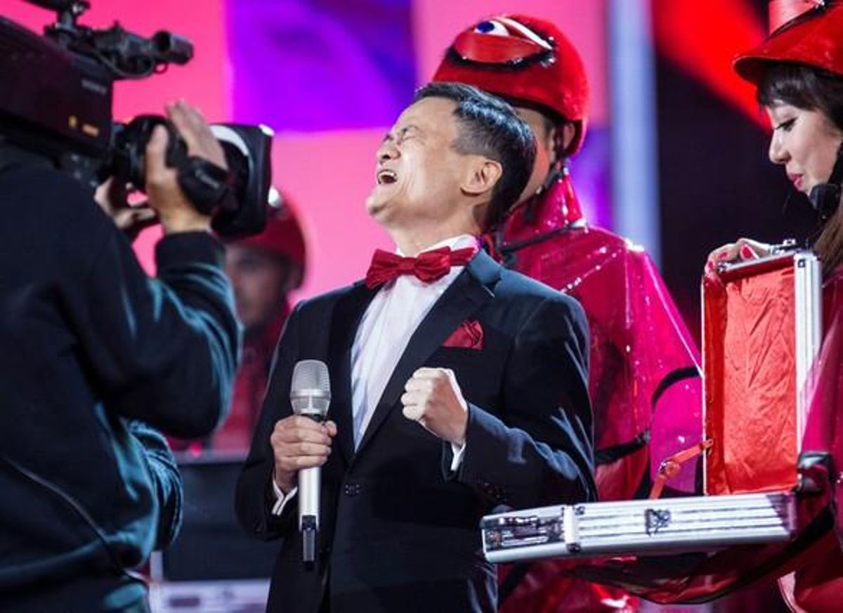 Jack Ma Yun, fundador de Alibaba, durante la gala del Día del Soltero en China, el año pasado.. Jack Ma Yun, fundador de Alibaba, durante la gala del Día del Soltero en China, el año pasado..