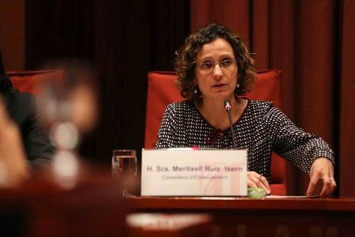 La ’consellera’ de Ensenyament, Meritxell Ruiz, durante una comparecencia en el Parlament. La ’consellera’ de Ensenyament, Meritxell Ruiz, durante una comparecencia en el Parlament.