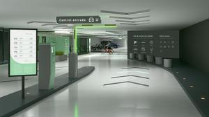 Imagen virtual del diseño que tendrá el nuevo aparcamiento de la Ciutadella del Coneixement, en Barcelona