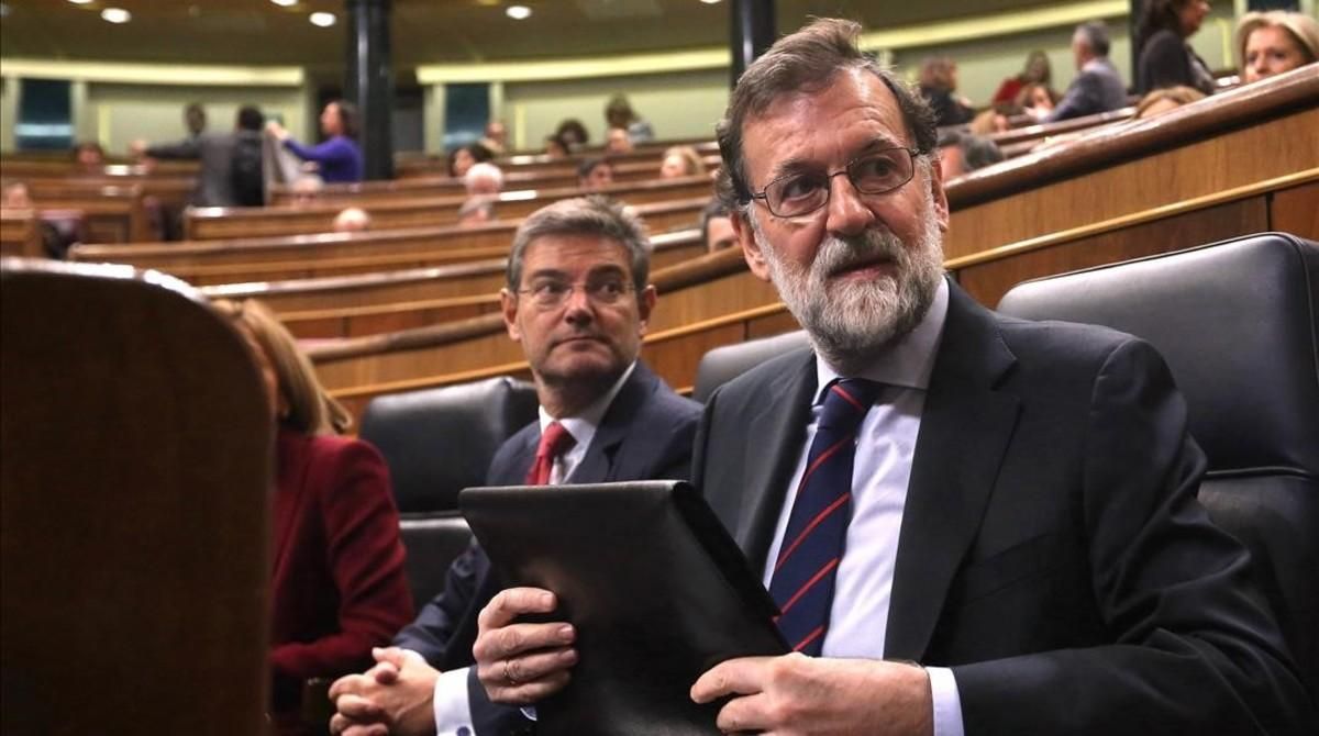 Mariano Rajoy, junto a Rafael Catalá, en el Congreso Mariano Rajoy, junto a Rafael Catalá, en el Congreso