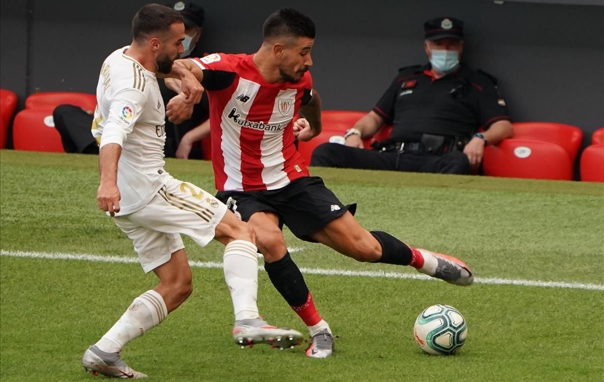 Carvajal y Unai Nuñez, en San Mamés. Carvajal y Unai Nuñez, en San Mamés.