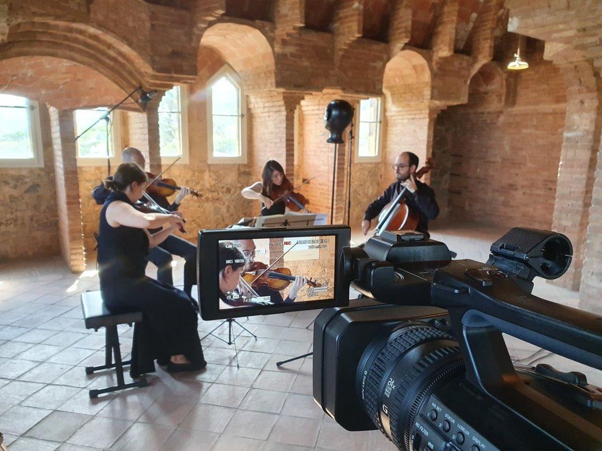 Grabación del concierto de Cosmos Quartet que se estrena hoy. Grabación del concierto de Cosmos Quartet que se estrena hoy.