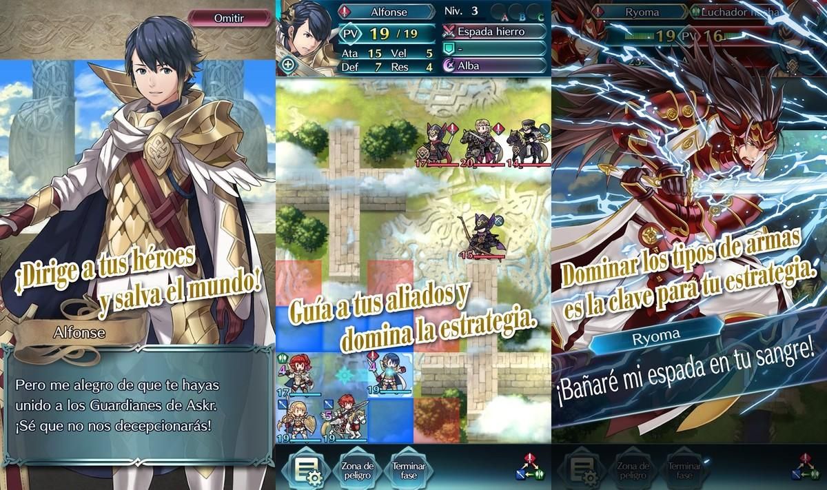 La aplicación Fire Emblem Heroes. La aplicación Fire Emblem Heroes.
