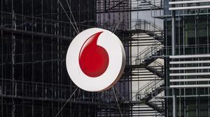 Logo de Vodafone en Madrid.