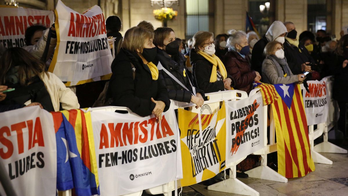 Concentración en apoyo a los presos del ’procés’, el 9 de marzo de 2021 en Barcelona Concentración en apoyo a los presos del ’procés’, el 9 de marzo de 2021 en Barcelona