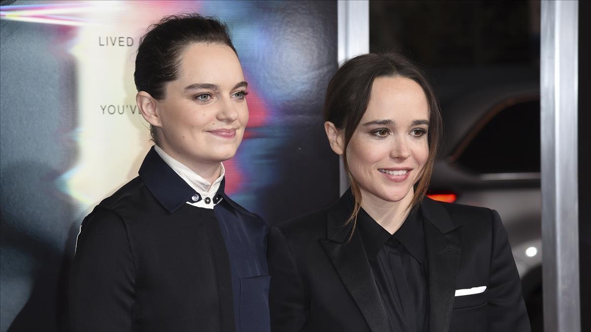 FILE - In this Sept  27  2017 file photo  Emma Portner  left  and Ellen Page arrive at the world premiere of  Flatliners  at The Theatre at Ace Hotel  in Los Angeles   Page has married Portner  her publicist confirms   Page  30  first posted the news on Instagram Wednesday  Jan  3  2018   with a photo of the couplea  s hands wearing wedding bands on their ring fingers    (Photo by Richard Shotwell Invision AP  File)