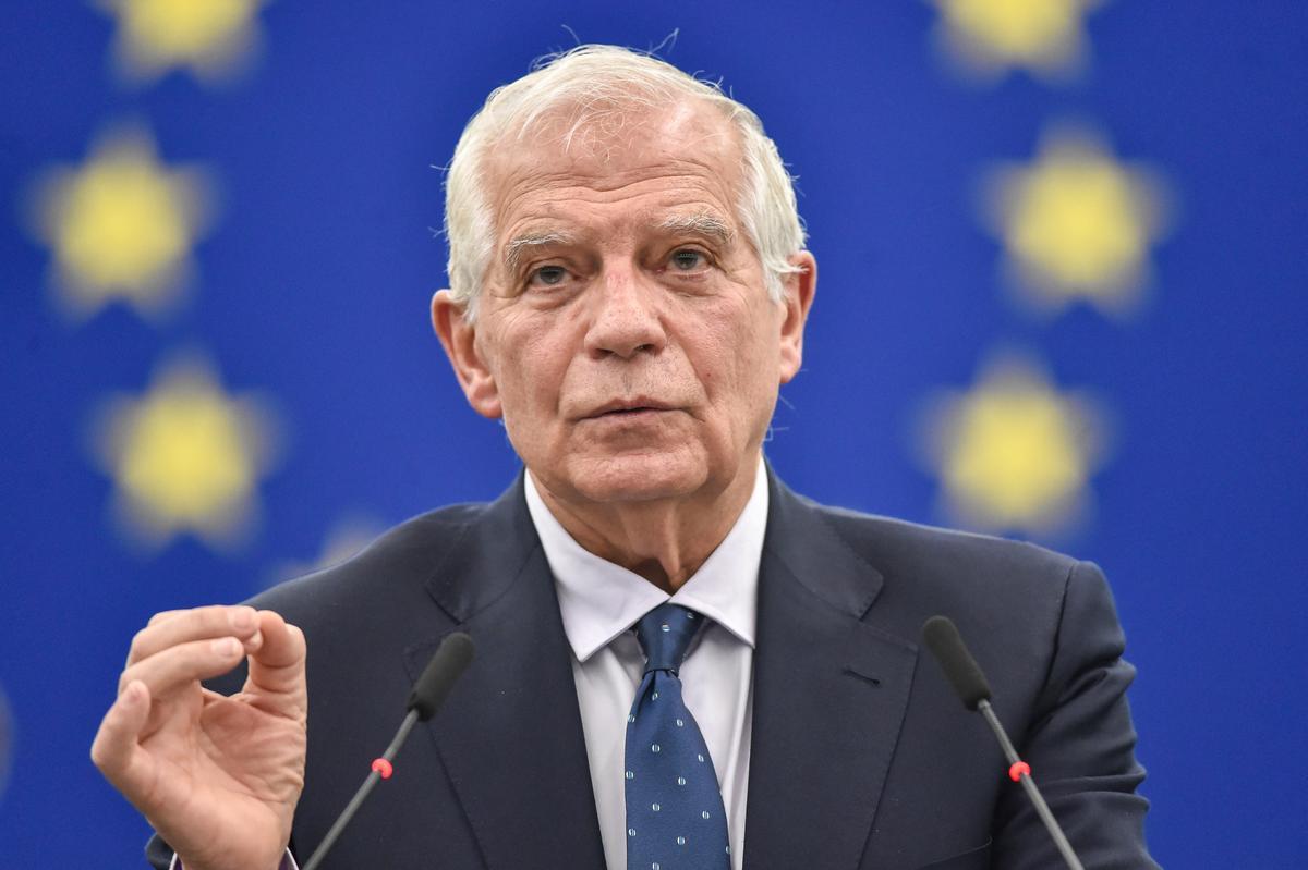 El alto representante de Exteriores de la UE, Josep Borrell, durante una intervención en el Parlamento Europeo.