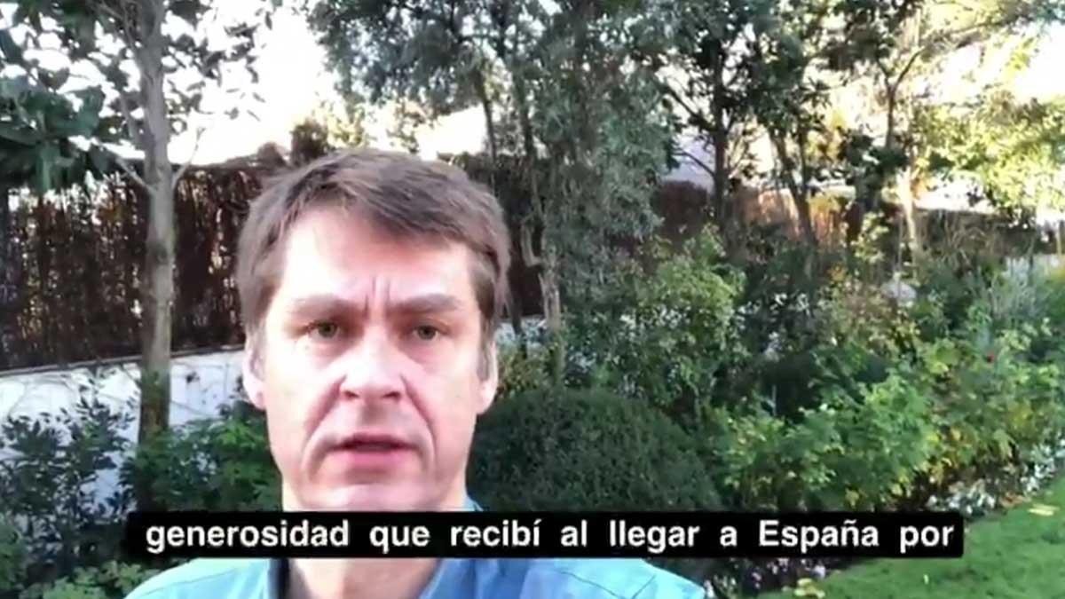 Mensaje del embajador británico en España explicando el triste final de la búsqueda de una española que le ayudó.