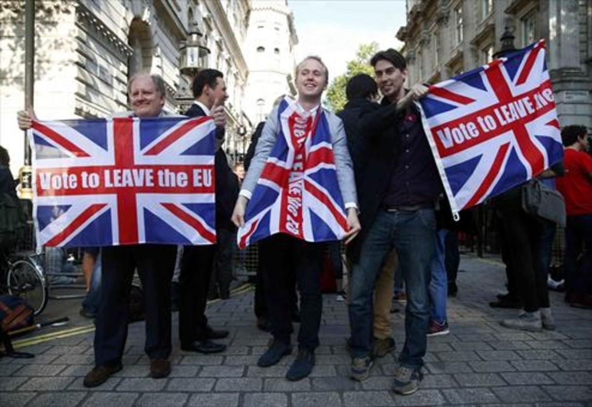Partidarios del ’brexit’, en Londres, el pasado 24 de junio. Partidarios del ’brexit’, en Londres, el pasado 24 de junio.