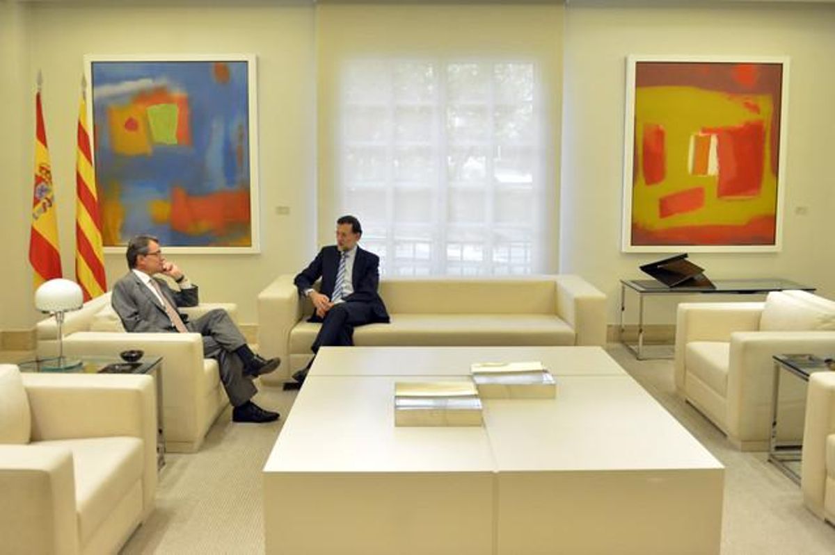 Artur Mas y Mariano Rajoy, durante la reunión que han mantenido en Madrid, el 20 de septiembre. Artur Mas y Mariano Rajoy, durante la reunión que han mantenido en Madrid, el 20 de septiembre.