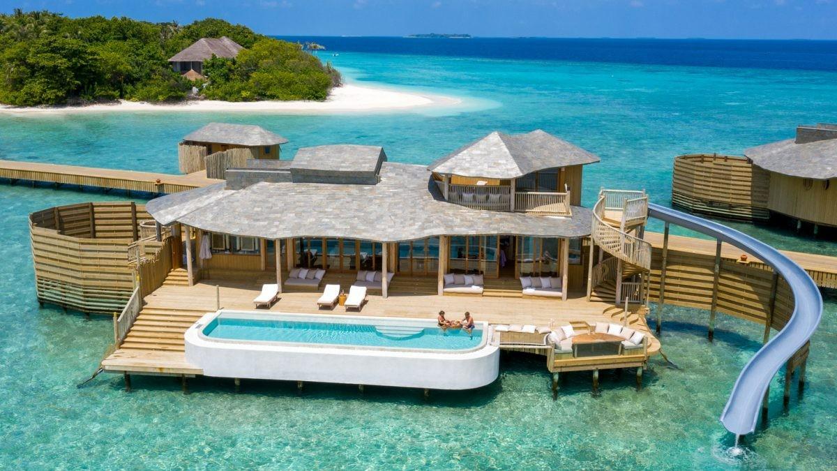 Una de las villas del hotel Soneva Fushi de Maldivas