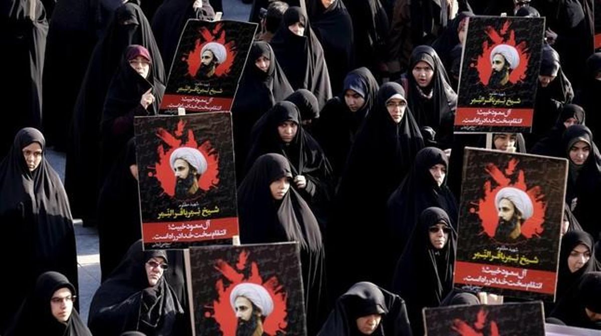 Protestas en Teherán contra la ejecución del clérigo chií Al Nimr. Protestas en Teherán contra la ejecución del clérigo chií Al Nimr.