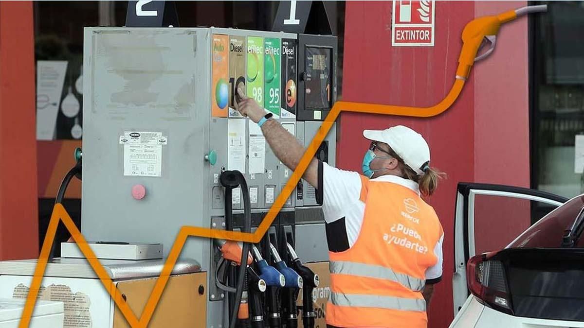 Imagen de fondo: un empleado de una gasolinera de Vigo. Imagen de fondo: un empleado de una gasolinera de Vigo.