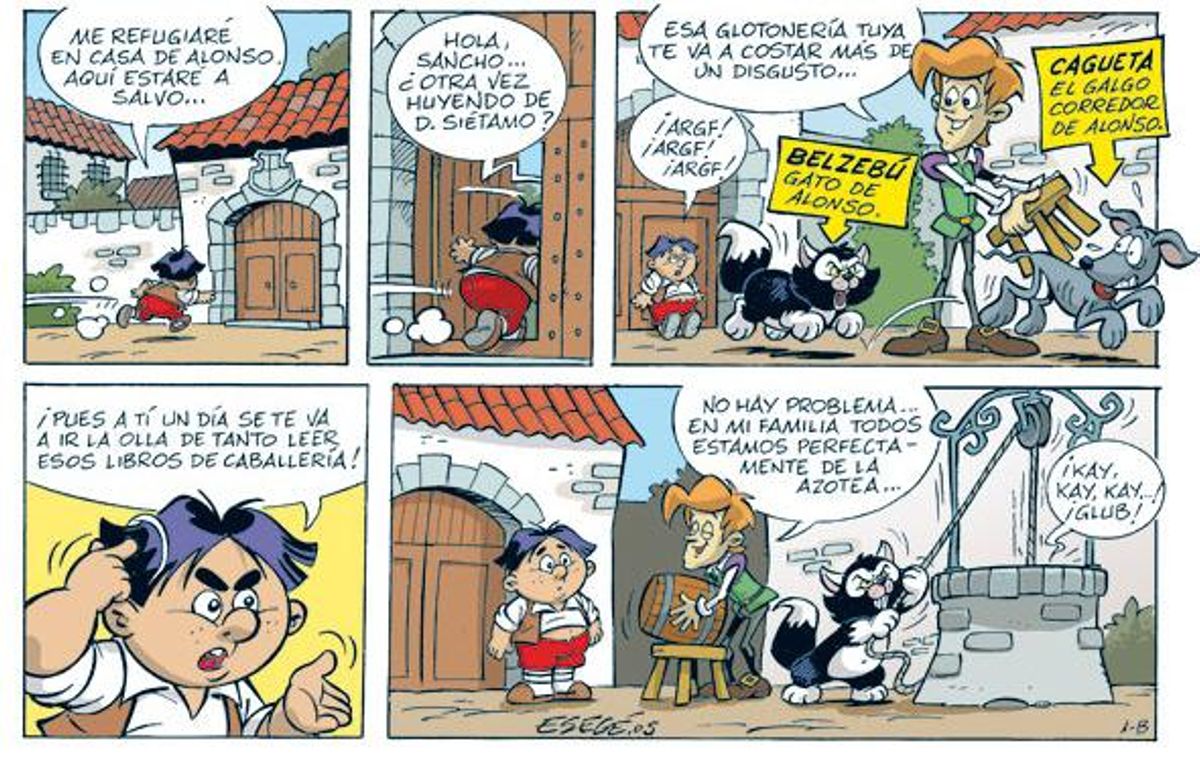 Viñetas de Esegé de ’El pequeño Quijote’. Viñetas de Esegé de ’El pequeño Quijote’.