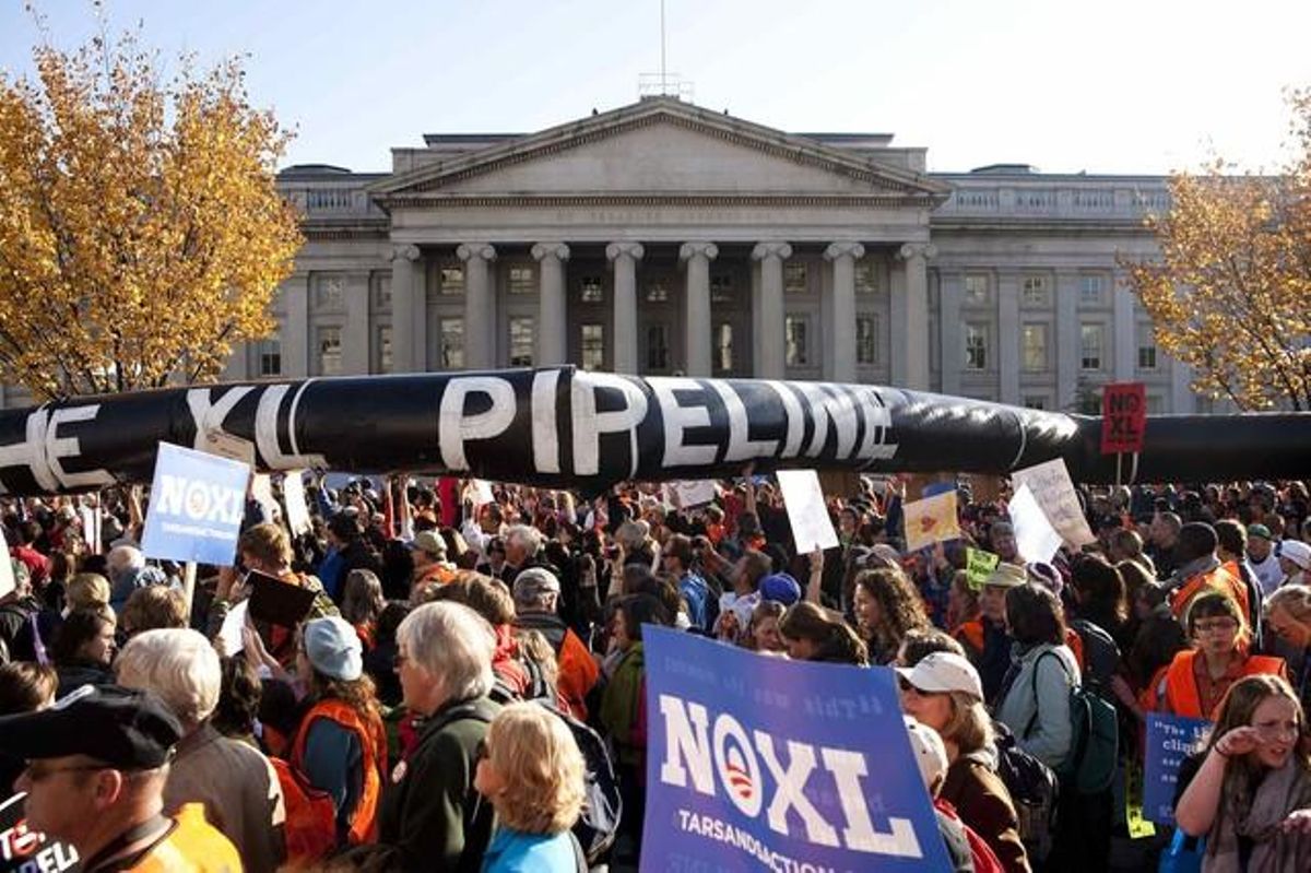 Manifestación en contra del oleoducto Keystone XL, el pasado 6 de noviembre en Washington. Manifestación en contra del oleoducto Keystone XL, el pasado 6 de noviembre en Washington.