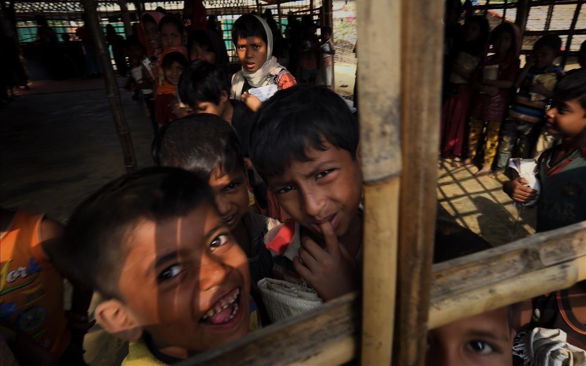 Niños rohinyás en Bangladés. Niños rohinyás en Bangladés.