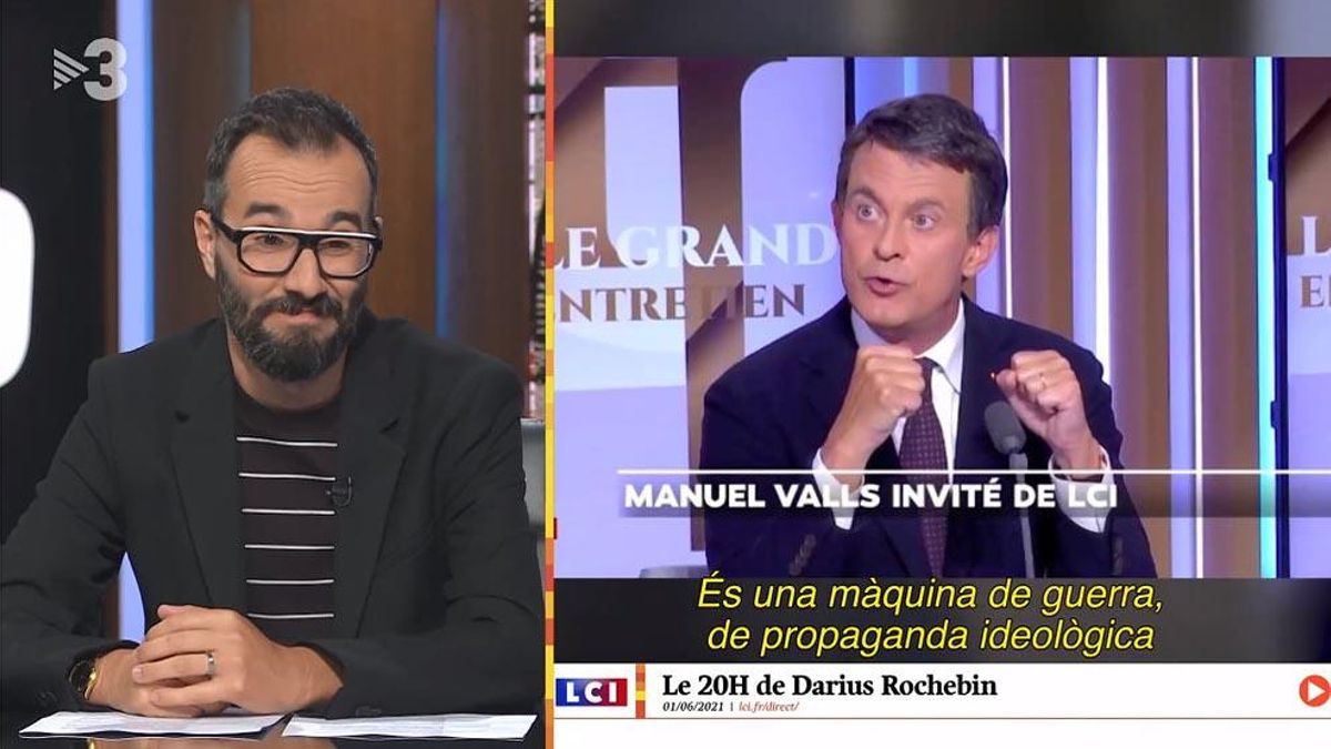 Sarcasmo sobre Valls (’Està passant’, TV-3). Sarcasmo sobre Valls (’Està passant’, TV-3).